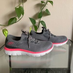 Skechers Gray and Pink Athletic Shoes